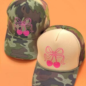 TRUCKER HAT BOW CHERRY CAMOUFLAGE CAP